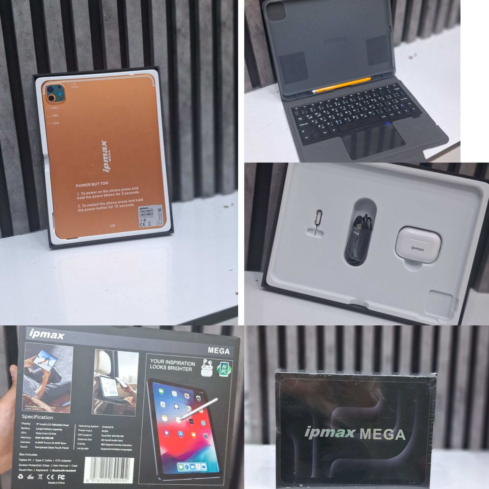 تبلت لب تاب شو اورجینال شرکت معتبر ipmax مدل Mega با حافظه داخلی ۲۵۶ گیگ و رام ۸ و صفحه نمایش ۱۱اینچی - Image 2
