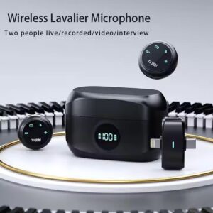 میکروفون بی‌سیم یقه‌ای K31 Pro | دو کاربره | مناسب آیفون و اندروید | دارای کیس شارژ